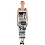 Creepy Newspaper Fitted Maxi Dress