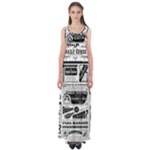 Creepy Newspaper Empire Waist Maxi Dress