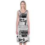 Creepy Newspaper Midi Sleeveless Dress