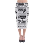 Creepy Newspaper Midi Pencil Skirt