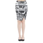 Creepy Newspaper Midi Wrap Pencil Skirt