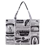 Creepy Newspaper Medium Zipper Tote Bag