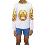 star eyes emoji Kids  Long Sleeve Swimwear