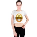 star eyes emoji Crew Neck Crop Top