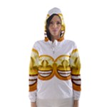 star eyes emoji Hooded Wind Breaker (Women)