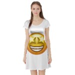 star eyes emoji Short Sleeve Skater Dress