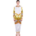 star eyes emoji Hooded Jumpsuit (Ladies)