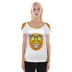 star eyes emoji Women s Cap Sleeve Top