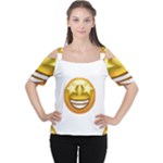 star eyes emoji Women s Cutout Shoulder Tee