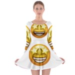 star eyes emoji Long Sleeve Skater Dress