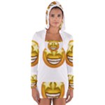 star eyes emoji Women s Long Sleeve Hooded T-shirt