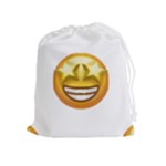 star eyes emoji Drawstring Pouch (XL)