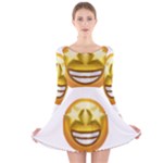 star eyes emoji Long Sleeve Velvet Skater Dress