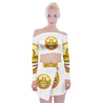 star eyes emoji Off Shoulder Top with Skirt Set