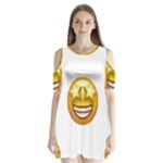 star eyes emoji Shoulder Cutout Velvet  One Piece