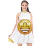 star eyes emoji Halter Neckline Chiffon Dress 