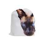 Siamese Cat Drawstring Pouch (Large)