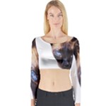 Siamese Cat Long Sleeve Crop Top (Tight Fit)