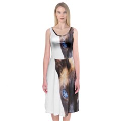 Siamese Cat Midi Sleeveless Dress from ArtsNow.com