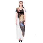 Siamese Cat Short Sleeve Maxi Dress