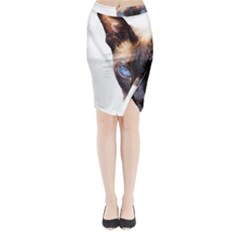 Siamese Cat Midi Wrap Pencil Skirt from ArtsNow.com