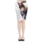 Siamese Cat Midi Wrap Pencil Skirt