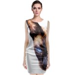 Siamese Cat Sleeveless Velvet Midi Dress