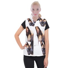 Siamese Cat Women s Button Up Puffer Vest from ArtsNow.com