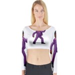 Emoji Dancing Man Long Sleeve Crop Top (Tight Fit)