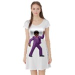 Emoji Dancing Man Short Sleeve Skater Dress