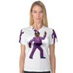 Emoji Dancing Man Women s V-Neck Sport Mesh Tee