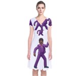 Emoji Dancing Man Short Sleeve Front Wrap Dress