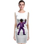 Emoji Dancing Man Sleeveless Velvet Midi Dress