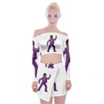 Emoji Dancing Man Off Shoulder Top with Skirt Set