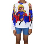 blonde super mom Kids  Long Sleeve Swimwear