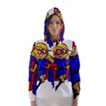 blonde super mom Hooded Wind Breaker (Women)