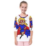 blonde super mom Kids  Quarter Sleeve Raglan Tee