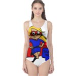 blonde super mom One Piece Swimsuit