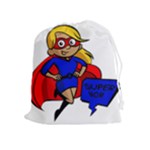 blonde super mom Drawstring Pouch (XL)