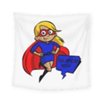 blonde super mom Square Tapestry (Small)