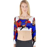 Brunette Super Mom Long Sleeve Crop Top (Tight Fit)