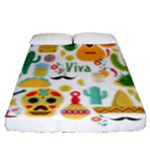 viva mexico Fitted Sheet (Queen Size)