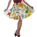 viva mexico A-line Skater Skirt