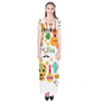 viva mexico Short Sleeve Maxi Dress