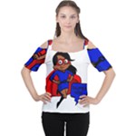 Black Super Mom Women s Cutout Shoulder Tee