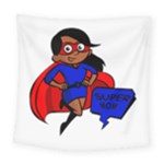 Black Super Mom Square Tapestry (Large)