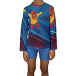 Cinco De Mayo Luchador Kids  Long Sleeve Swimwear