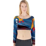 Cinco De Mayo Luchador Long Sleeve Crop Top (Tight Fit)