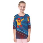 Cinco De Mayo Luchador Kids  Quarter Sleeve Raglan Tee