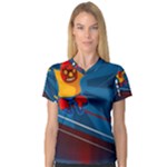 Cinco De Mayo Luchador Women s V-Neck Sport Mesh Tee